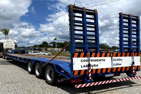 Prancha Carrega Tudo 03 Eixos Plana Azul